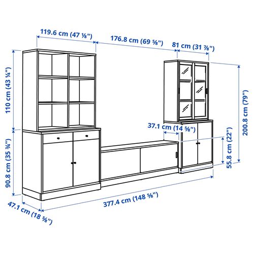 IKEA - TONSTAD, tv storage unit, off white, 377x47x201 cm