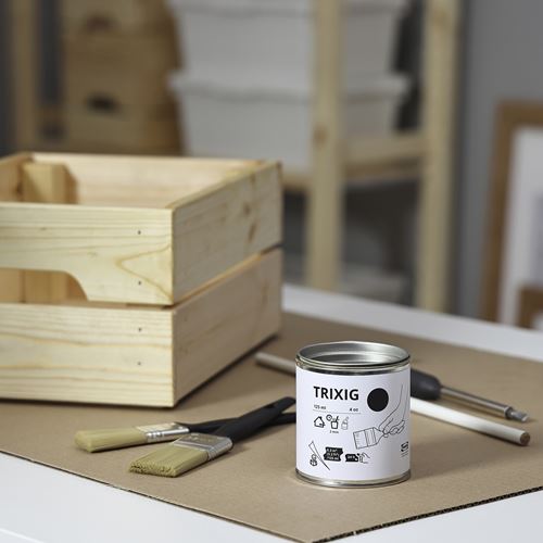 IKEA - TRIXIG, ahşap boyası, siyah, 125 ml