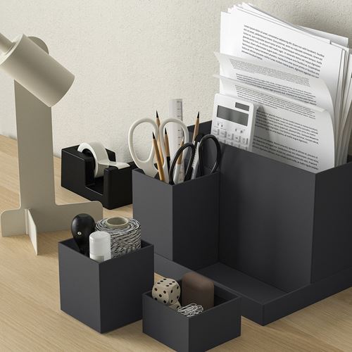 IKEA - TJENA, desk organiser, black, 18x17 cm