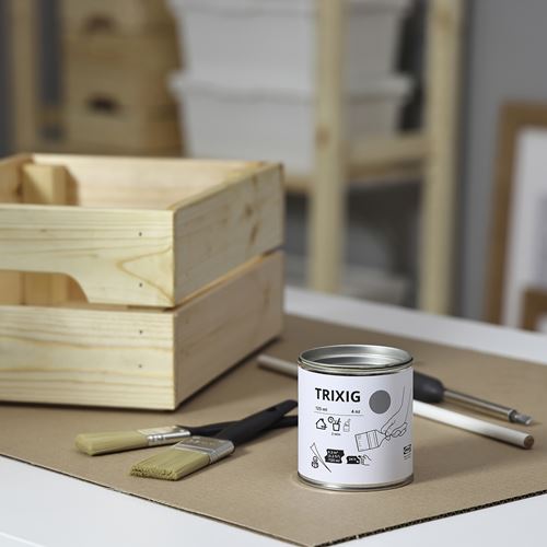 IKEA - TRIXIG, ahşap boyası, gri, 125 ml