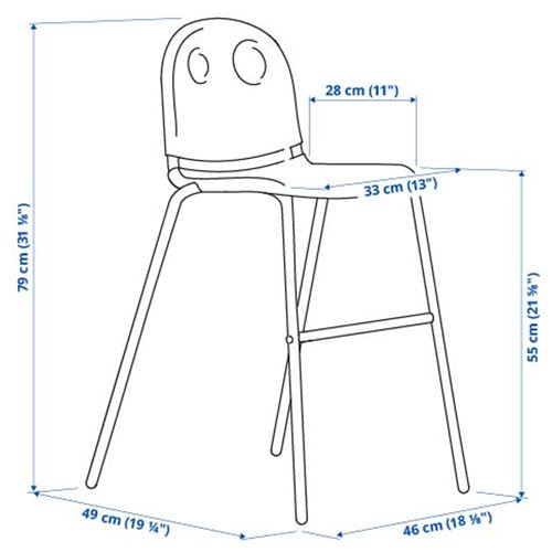 IKEA - VILDGAS, çocuk sandalyesi, beyaz-beyaz
