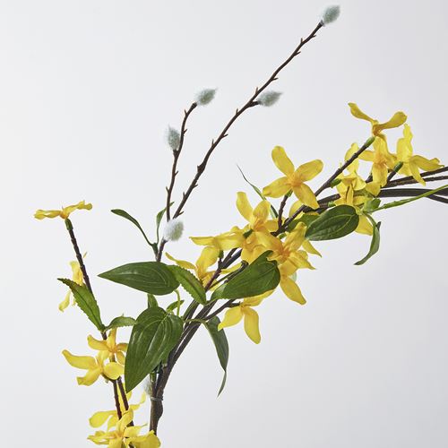 IKEA - SMYCKA, artificial wreath, forsythia yellow, 45 cm