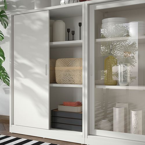 IKEA - TONSTAD, sliding door-cabinet, off white, 201x37x116 cm