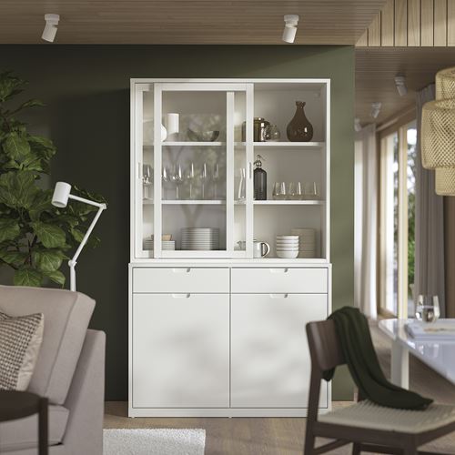 IKEA - TONSTAD, sliding door-cabinet, off white, 120x37x116 cm