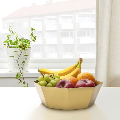 IKEA - GOKVALLA, alüminyum servis kasesi, altın rengi, 26x26x9 cm