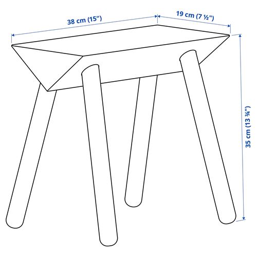 IKEA - OMMJANGE, ahşap tabure, turuncu-kırmızı