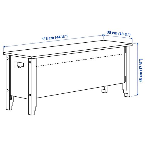 IKEA - OMMJANGE, bank, çok renkli, 113x35x45 cm