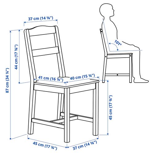 IKEA - HAUGA, ahşap sandalye, beyaz