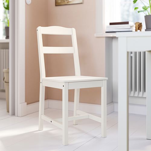 IKEA - HAUGA, kitchen table set, white, 4 chairs