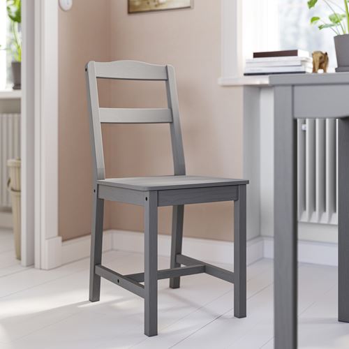 IKEA - HAUGA, wooden chair, grey