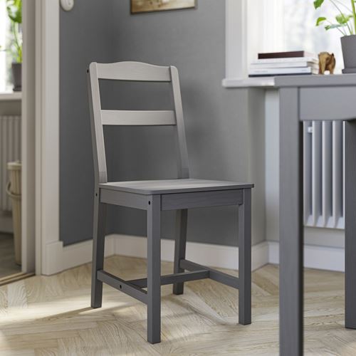 IKEA - HAUGA, kitchen table set, grey, 2 chairs