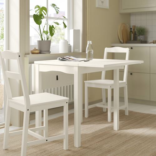 IKEA - HAUGA, folding kitchen table, white, seats 2-4