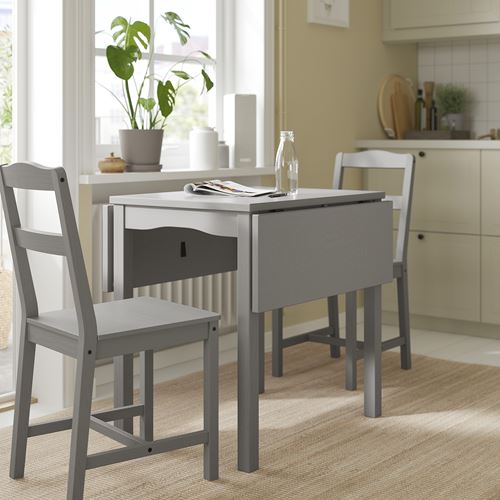 IKEA - HAUGA, folding kitchen table, grey, seats 2-4