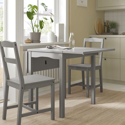 IKEA - HAUGA, folding kitchen table, grey, seats 2-4