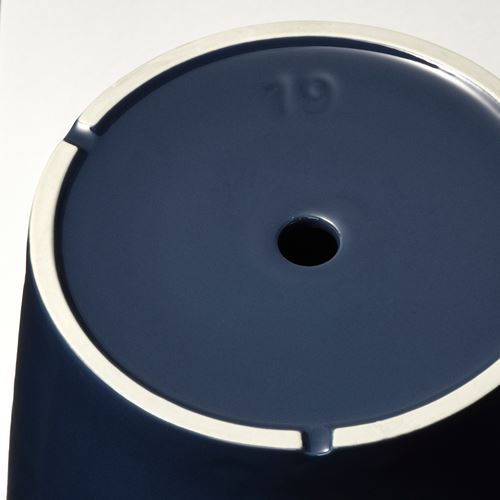 IKEA - KLOTLÖNN, stoneware plant pot, blue/black, 19 cm