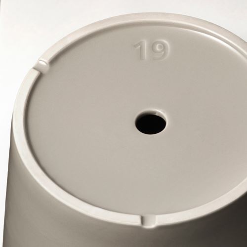 IKEA - KLOTLÖNN, stoneware plant pot, grey/beige, 19 cm
