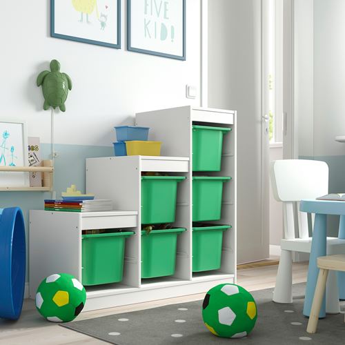 IKEA - TROFAST, storage-unit, white-bright green, 99x44x94 cm