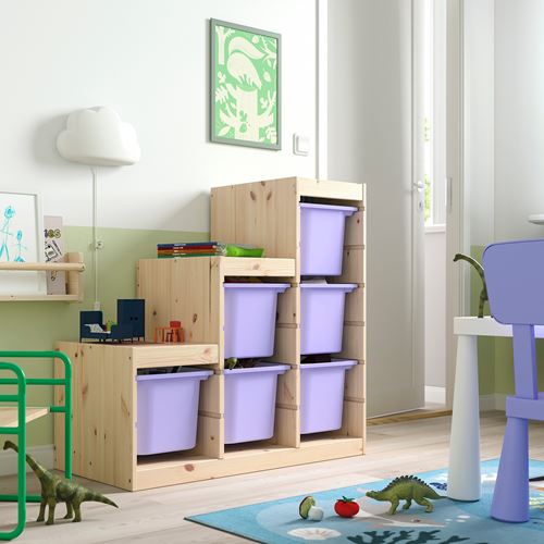 IKEA - TROFAST, storage-unit, pine-lilac, 94x44x91 cm