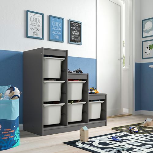 IKEA - TROFAST, saklama ünitesi, gri-beyaz, 99x44x94 cm