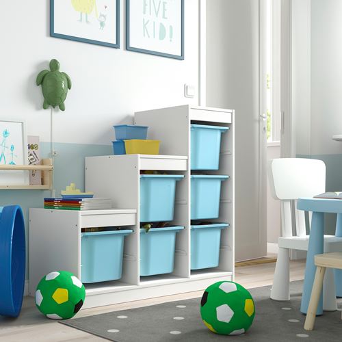 IKEA - TROFAST, storage-unit, white-light blue, 99x44x94 cm