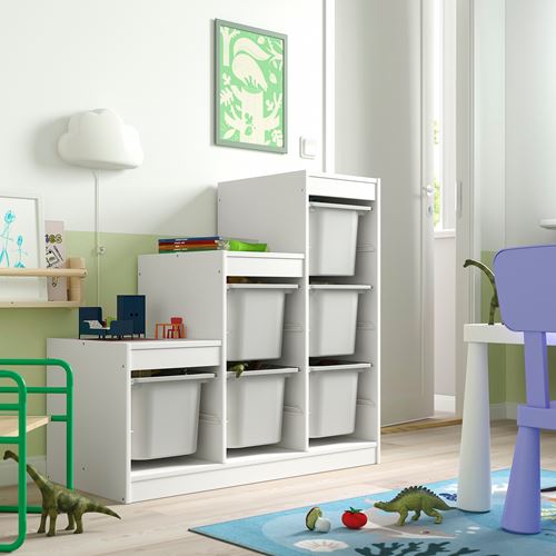 IKEA - TROFAST, saklama ünitesi, beyaz-gri, 99x44x94 cm