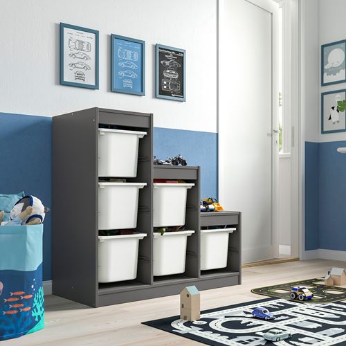 IKEA - TROFAST, saklama ünitesi, gri-beyaz, 99x44x94 cm