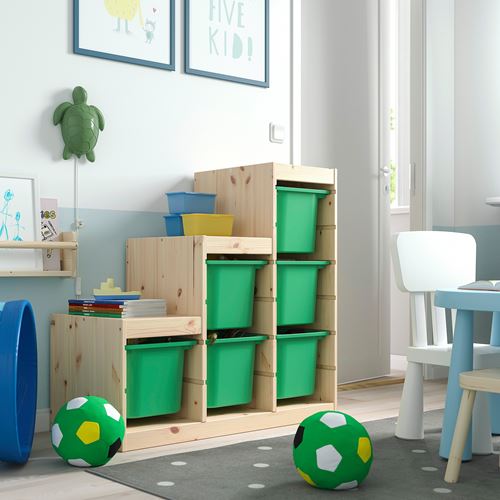 IKEA - TROFAST, storage-unit, pine-bright green, 94x44x91 cm