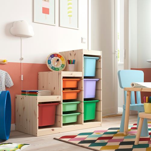 IKEA - TROFAST, storage-unit, pine-multicolored, 94x44x91 cm