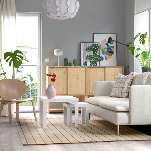 IKEA - RIDSTIG, büyük halı, kırık beyaz-kırmızı, 170x240 cm