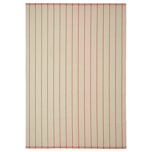 IKEA - RIDSTIG, büyük halı, kırık beyaz-kırmızı, 170x240 cm