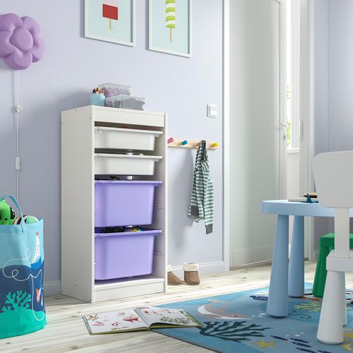 IKEA - TROFAST, storage-unit, white-lilac, 46x30x94 cm