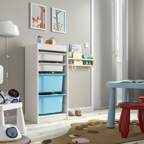 IKEA - TROFAST, storage-unit, white-light blue, 46x30x94 cm