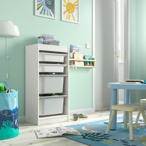 IKEA - TROFAST, storage-unit, white/grey, 46x30x94 cm