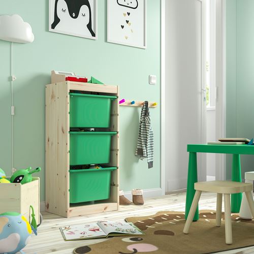 IKEA - TROFAST, storage-unit, pine-bright green, 44x30x91 cm