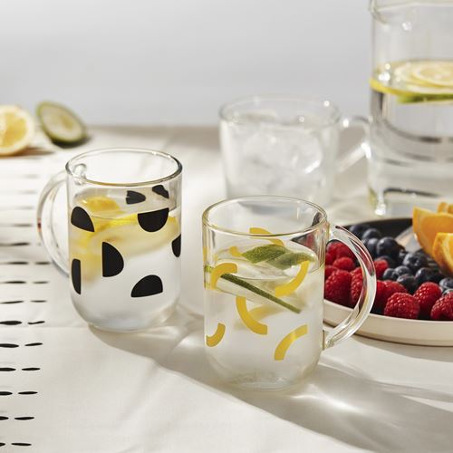 IKEA - SKEDSTÖR, kupa seti, sarı-siyah, 30 cl
