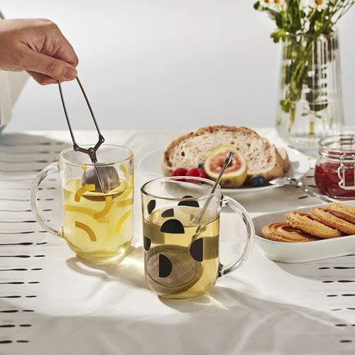 IKEA - SKEDSTÖR, kupa seti, sarı-siyah, 30 cl