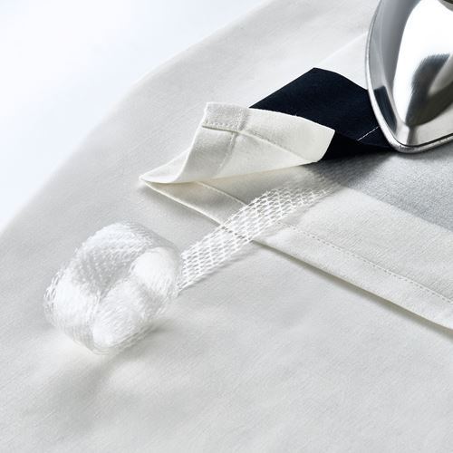 IKEA - SLANHÖSTMAL, fon perde/2 kanat, beyaz-siyah, 145x300 cm