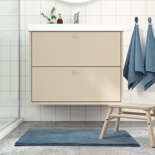 IKEA - BACKMARA, banyo paspası, koyu gri-mavi, 50x80 cm