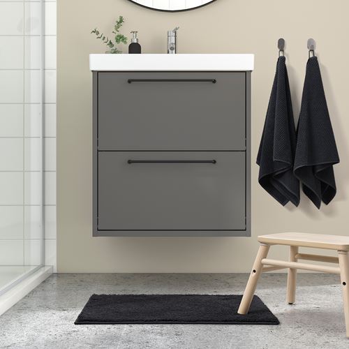 IKEA - BACKMARA, bath mat, black, 40x60 cm