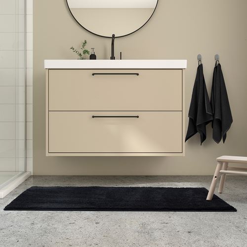 IKEA - BACKMARA, banyo paspası, siyah, 60x120 cm