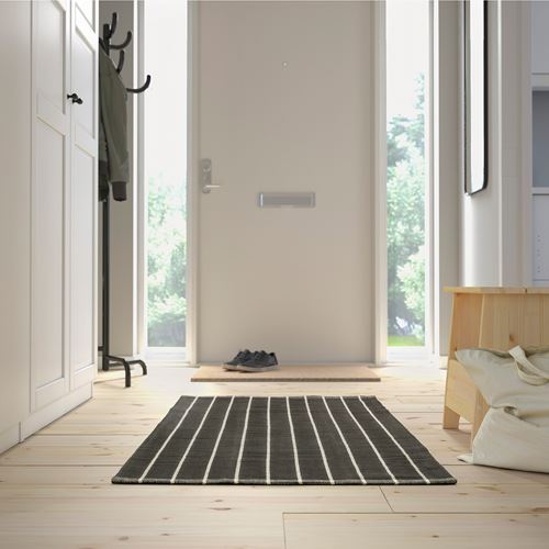IKEA - RIDSTIG, büyük halı, gri-kırık beyaz, 80x180 cm