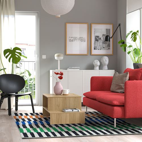 IKEA - VANDPLATS, büyük halı, çok renkli-çizgili, 170x240 cm