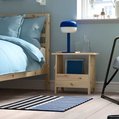 IKEA - VANDPLATS, küçük halı, mavi-siyah, 60x90 cm