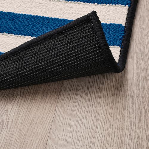 IKEA - VANDPLATS, küçük halı, mavi-siyah, 60x90 cm