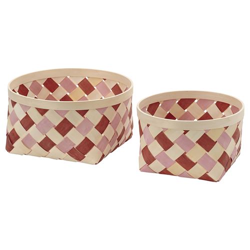 IKEA - OMMJANGE, sepet seti, turuncu-pembe