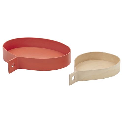 IKEA - OMMJANGE, tepsi, turuncu-huş kaplama