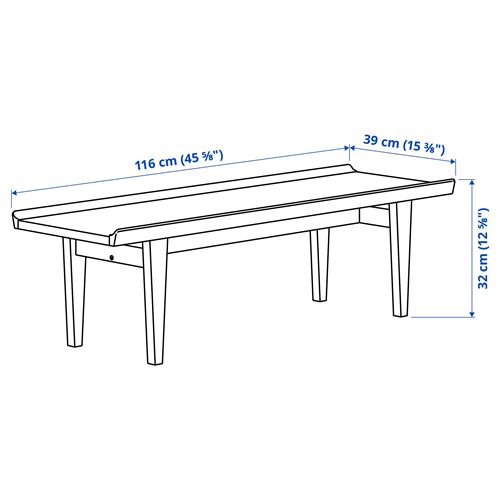 IKEA - GUTTANE, orta sehpa, meşe, 116x39 cm