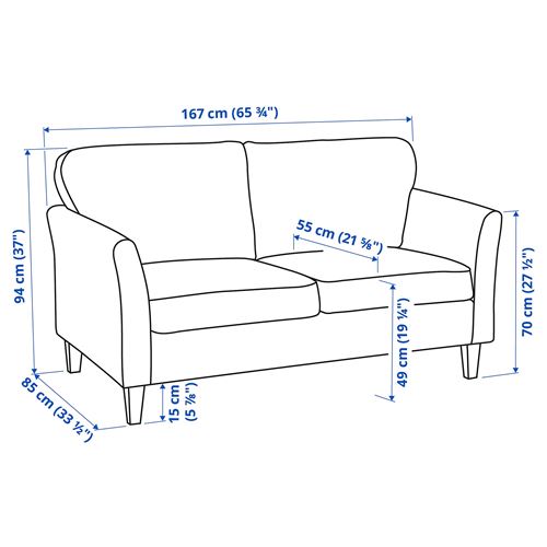 IKEA - EKHOLMA, 2-seat sofa, kilanda brown-red
