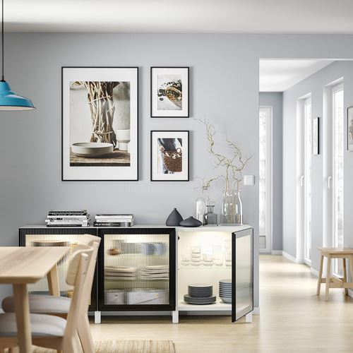 IKEA - BESTA, dolap kombinasyonu, beyaz-antrasit, 180x42x74 cm