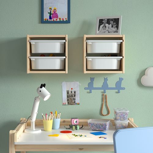 IKEA - TROFAST, children wall shelf, pine/white, 32x21x30 cm